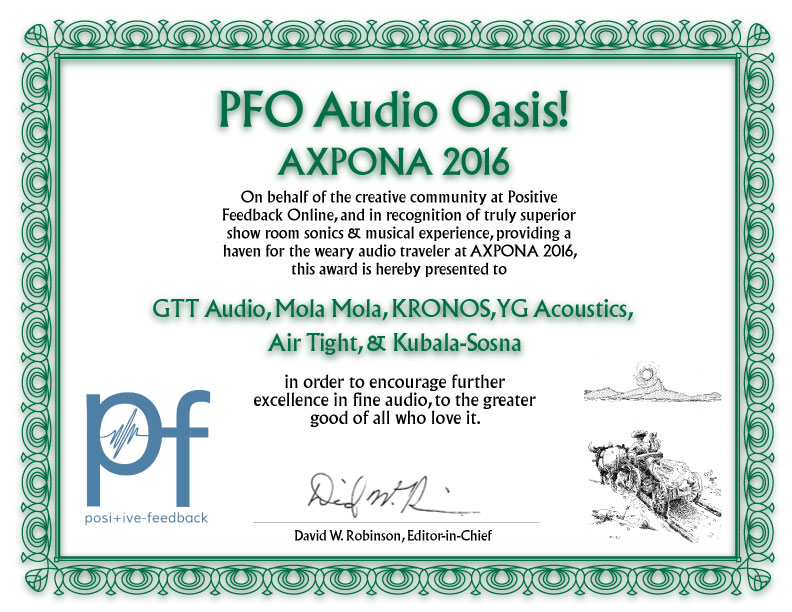 GTT, Mola-Mola, YG, Kubala-Sosna & Air-Tight: Another Oasis Award